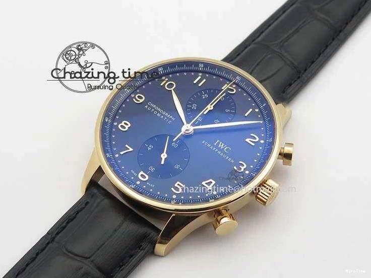 MIROTIME 0214 Portuguese Chrono RG IW371415 ZF 1:1 Best Edition Black Dial On Black Leather Strap A79350 (Slim Movement) FashionForward 7264